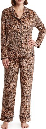 Printed Long Sleeve Shirt & Pants Two-Piece Pajama Set