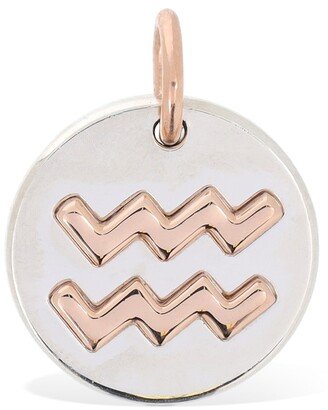 9kt Rose gold & silver Aquarius charm