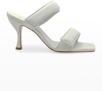 Perni Two-Band Puffy Slide High-Heel Sandals