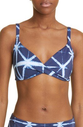 Shibori Tie Dye Twist Detail Bikini Top