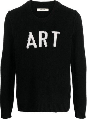 Kennedy intarsia-slogan wool jumper