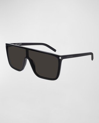 Men's Mask Flat-Top Propionate Shield Sunglasses