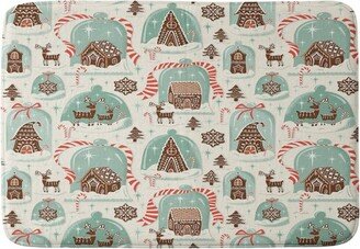 Heather Dutton Gingerbread Village Cream Memory Foam Bath Mat