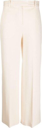 Pressed-Crease Wide-Leg Trousers-AA