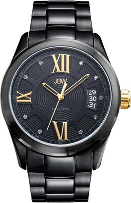 Men's JBW Bond 1/10 CT. T.w. Diamond Accent Black IP and 18K Gold Plate Watch with Black Dial (Model: J6311E)