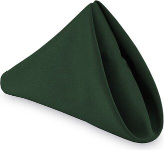 Lann's Linens 12-Pack 17 Inch Large Polyester Cloth Table Napkins for Wedding, Banquet - Hunter Green
