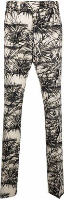 Graphic-Print Flared Trousers