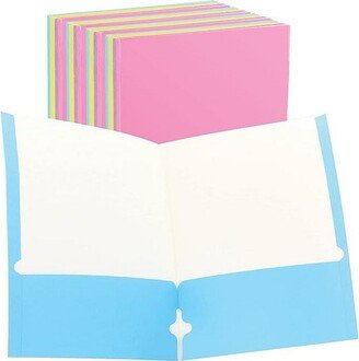 Enday Paper 2-Pockets Folders, 24 Pack