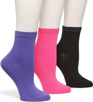 Glitter Top ' Half Crew Socks 3 Pack