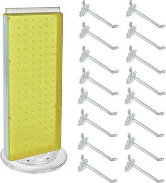 Azar Displays Yellow Revolving Pegboard Counter Display with Hooks