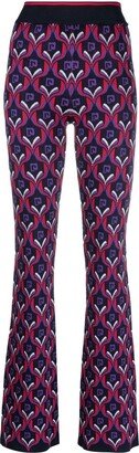 Rabanne Patterned-Jacquard Flared Trousers