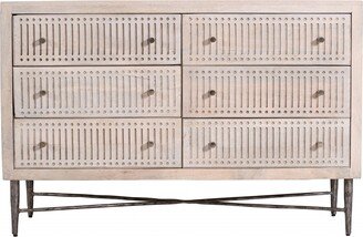 48 Brushed Ivory Solid Wood Six Drawer Double Dresser