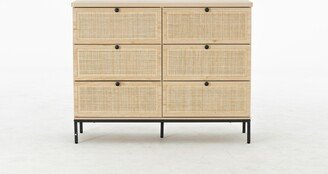 TOSWIN White Laminate 6-Drawer Dresser for Bedroom Storage, Easy Assembly