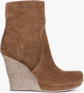 Wisest Tan Suede Wedge Ankle Boots