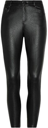 Mid-Rise Faux Leather Skinny Pants