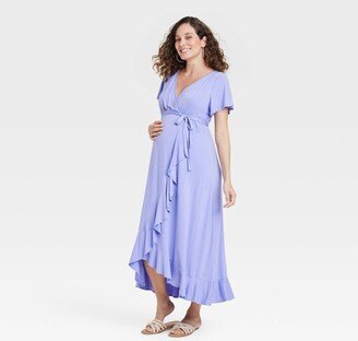 Flutter Short Sleeve Knit Maxi Maternity Empire Waist Dress - Isabel Maternity by Ingrid & Isabel™