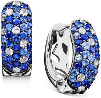 Saph Splash by Shades Of Sapphire Hoop Earrings (2-3/4 ct. t.w.) in Sterling Silver