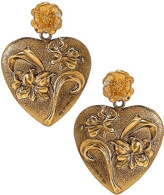 Heart Earrings in Metallic Gold