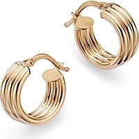 Triple Row Huggie Hoop Earrings in 14K Yellow Gold - 100% Exclusive