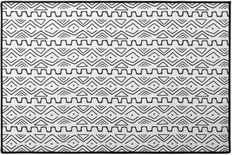 Door Mats: Mud Cloth - White Door Mat, White