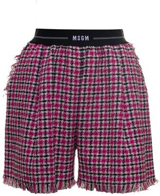 Logo Detailed Checked Shorts