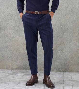 Virgin Wool Pinstripe Trousers