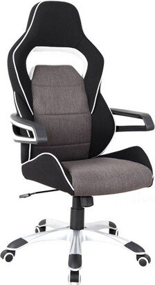 Ergonomic Upholstered Racing Style Home & Office Chair Gray/Black