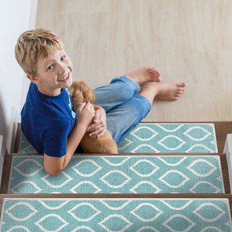 Drop Design 9 X 28 Stair Treads - 70% Cotton Anti-Slip Carpet Strips for Indoor Stairs-with Double Adhesive Tape