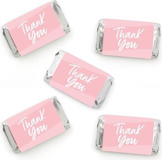 Big Dot Of Happiness Pink Elegantly Simple - Mini Candy Bar Wrapper Stickers Party Small Favors 40 Ct