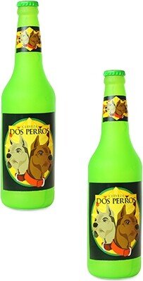 Silly Squeaker Beer Bottle Dos Perros, 2-Pack Dog Toys