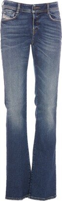 Mid-Rise Distressed Bootcut Jeans