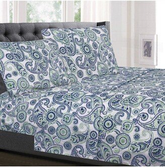 Printed Twin 3-Pc Sheet Set - Blue/Green