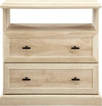 Gladys Transitional 2 Drawer Nightstand White Oak - Saracina Home