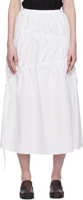 White Drawstring Maxi Skirt