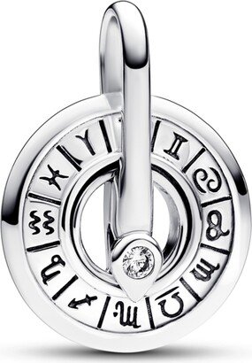 Me Cubic Zirconia Zodiac Wheel Medallion Charm