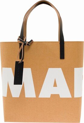 Logo Printed Open Top Tote Bag-AG