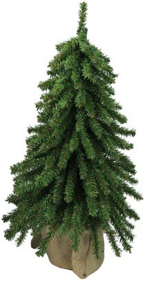 Northlight 18 Downswept Mini Village Pine Artificial Christmas Tree in Burlap Base - Unlit