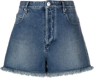 MARANT ÉTOILE Frayed-Hem Denim Shorts