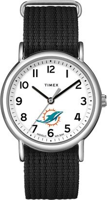 Timex Tribute Timex Unisex Weekender 38mm Watch - Miami Dolphins with Slip-Thru Single Layer Strap