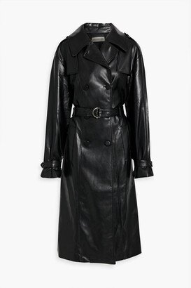 Diomede belted faux leather trench coat