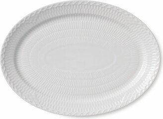 Royal Copenhagn White Fluted Half Lace Oval Plate