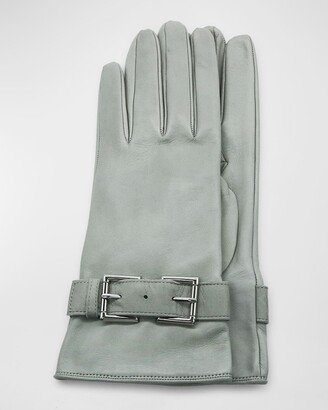 Buckle Leather Gloves