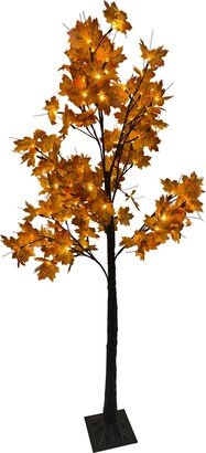 Northlight 6' LED Lighted Autumn Harvest Maple Leaf Tree - Warm White Lights