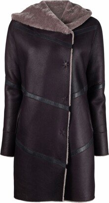 Shearling-Lined Leather Coat