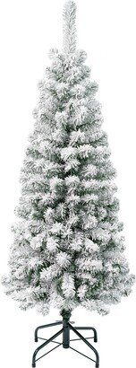 National Tree Company First Traditions 4.5' Acacia Pencil Slim Flocked Tree