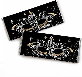 Big Dot Of Happiness Masquerade - Candy Bar Wrapper Venetian Mask Party Favors - Set of 24