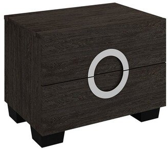 HomeRoots Furniture HomeRoots Refined Grey High Gloss Nightstand