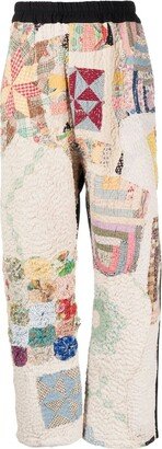 Patchwork Straight-Leg Trousers