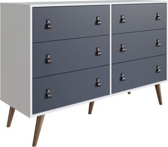 IGEMAN Double Dresser with Faux Leather Handles