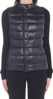 Metallic Quilted Zipped Gilet